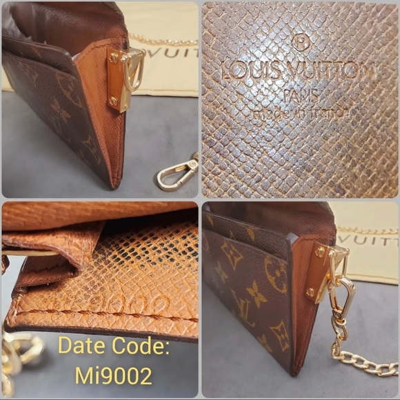Authentic LOUIS VUITTON Crossbody Monogram Wallet Long Chain Woc Vintage Mi9002 - Picture 2 of 15